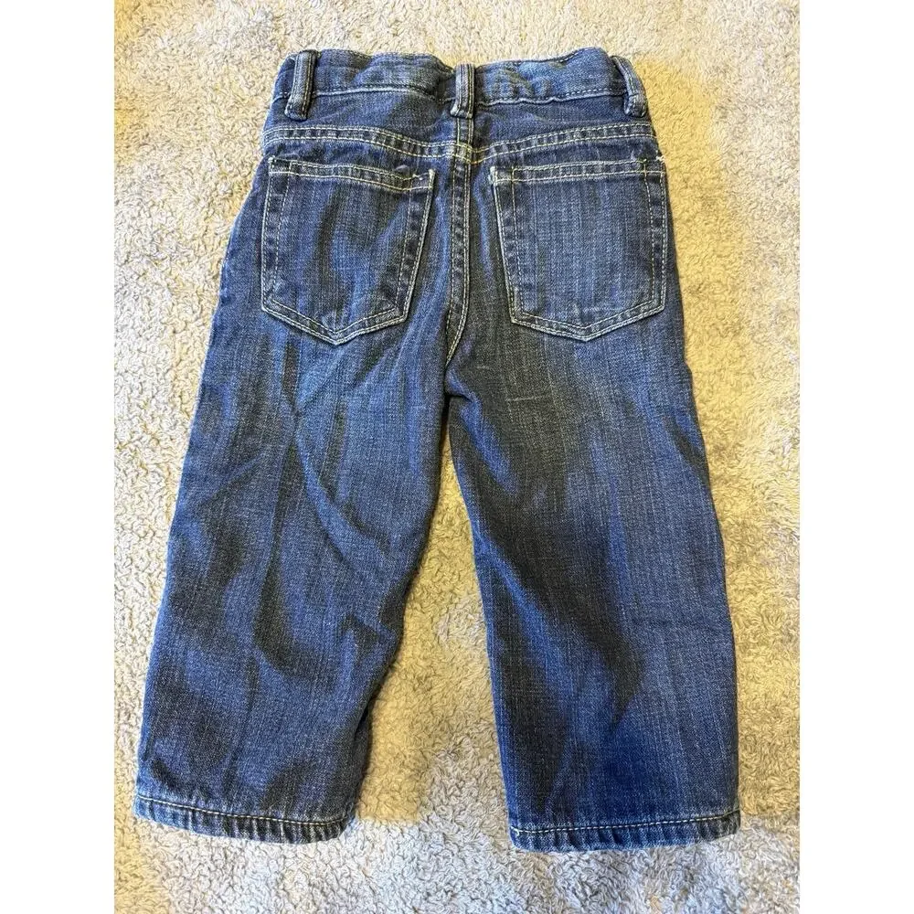Baby Gap 1969 Fleece Lined Jeans 12-18M Loose Fit Blue Denim Warm Winter Toddler
